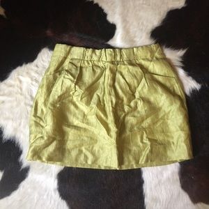 J. Crew apple green linen mini skirt
